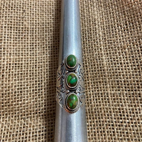 Sterling silver African turquoise ring